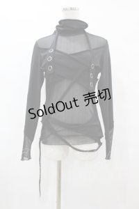 PUNK RAVE / メッシュ切替ハイネックトップス M-L 黒 H-25-07-31-1052-PU-TO-KB-ZH
