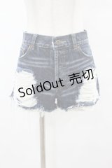 Candy Stripper / ダメージデニムショートパンツ  ブルー H-25-07-31-1013-PU-PA-KB-ZH