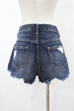画像2: Candy Stripper / ダメージデニムショートパンツ  ブルー H-25-07-31-1013-PU-PA-KB-ZH