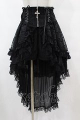 majoh / CROSS JEWEL LACE UP VEIL PANTS  黒 H-25-07-31-1017-0-PA-KB-ZH