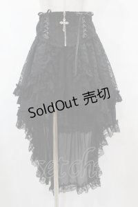 majoh / CROSS JEWEL LACE UP VEIL PANTS  黒 H-25-07-31-1017-0-PA-KB-ZH
