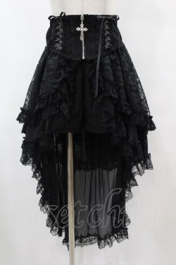 画像1: majoh / CROSS JEWEL LACE UP VEIL PANTS  黒 H-25-07-31-1017-0-PA-KB-ZH