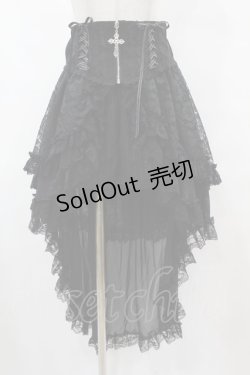 画像1: majoh / CROSS JEWEL LACE UP VEIL PANTS  黒 H-25-07-31-1017-0-PA-KB-ZH