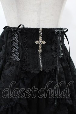 画像4: majoh / CROSS JEWEL LACE UP VEIL PANTS  黒 H-25-07-31-1017-0-PA-KB-ZH