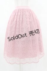 Jane Marple / Flower Sheer Lace Tutu Skirt M ピンク H-25-07-31-1024-JM-SK-KB-ZH