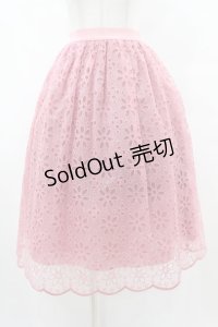 Jane Marple / Flower Sheer Lace Tutu Skirt M ピンク H-25-07-31-1024-JM-SK-KB-ZH