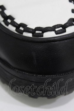 画像4: YOSUKE / 厚底レースアップパンプス 25 黒×白 H-25-07-31-1002-PU-SH-KB-ZH