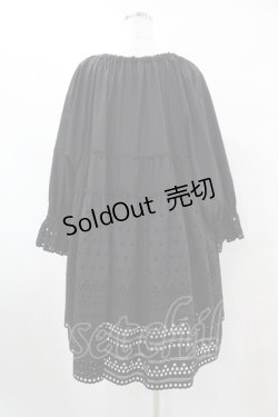 画像2: Jane Marple / Teardrop Lace Smockワンピース M ネイビー H-25-07-31-1027-JM-OP-KB-ZH