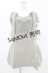 Ozz Croce / シアー袖付きキャミソールワンピース  カーキ H-25-07-31-1033-OO-OP-KB-ZH