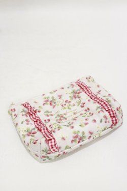 画像1: Maison de FLEUR / いちごプリントポーチ  ピンク H-25-07-31-015-LO-ZA-NS-ZH