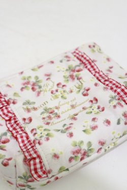 画像2: Maison de FLEUR / いちごプリントポーチ  ピンク H-25-07-31-015-LO-ZA-NS-ZH