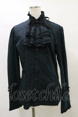 画像1: ALICE and the PIRATES / Porthosタイ付きブラウス Mens ブラック/レッド H-25-07-31-036-PA-BL-NS-ZH