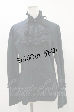 画像1: ALICE and the PIRATES / Porthosタイ付きブラウス Mens ブラック/レッド H-25-07-31-036-PA-BL-NS-ZH