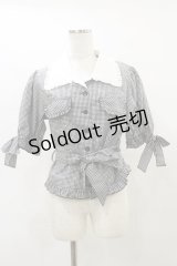 Physical Drop / サマーギンガムシリーズレトロブラウス Free ブラック H-25-07-31-037-LO-BL-NS-ZH