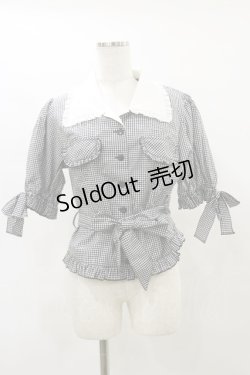 画像1: Physical Drop / サマーギンガムシリーズレトロブラウス Free ブラック H-25-07-31-037-LO-BL-NS-ZH