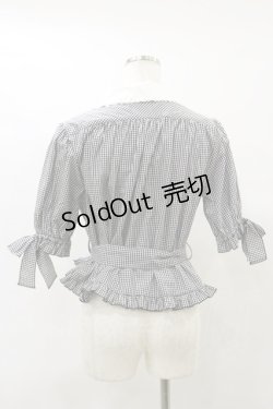 画像2: Physical Drop / サマーギンガムシリーズレトロブラウス Free ブラック H-25-07-31-037-LO-BL-NS-ZH