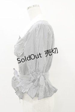 画像3: Physical Drop / サマーギンガムシリーズレトロブラウス Free ブラック H-25-07-31-037-LO-BL-NS-ZH