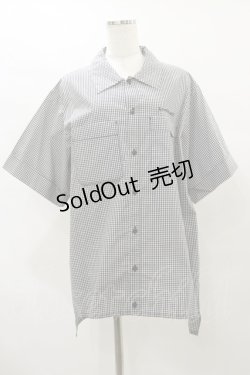 画像1: Physical Drop / サマーギンガムシリーズボーイフレンドワークシャツ Free ブラック H-25-07-31-038-LO-BL-NS-ZH