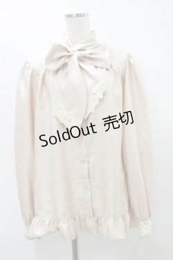 画像1: Enchantlic Enchantilly / ノーブルリボンタイブラウス Free ピンクラテ/生成りレース H-25-07-31-039-LO-BL-NS-ZH