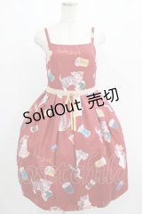 Emily Temple cute / BOBBIN Kittyキャミソールワンピース  レッド H-25-08-01-001-ET-OP-KB-ZH