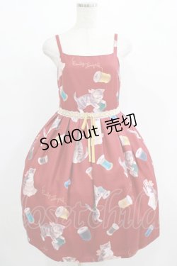 画像1: Emily Temple cute / BOBBIN Kittyキャミソールワンピース  レッド H-25-08-01-001-ET-OP-KB-ZH