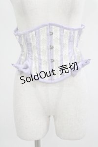 abilletage / chantegram stripeミニショートコルセット 3(M)/フルクローズ50-52cm ラベンダー H-25-08-01-029-GO-ZA-KB-ZH