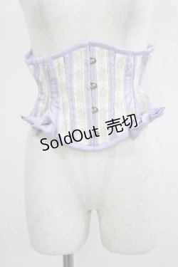 画像1: abilletage / chantegram stripeミニショートコルセット 3(M)/フルクローズ50-52cm ラベンダー H-25-08-01-029-GO-ZA-KB-ZH