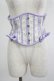 画像1: abilletage / chantegram stripeミニショートコルセット 3(M)/フルクローズ50-52cm ラベンダー H-25-08-01-029-GO-ZA-KB-ZH (1)