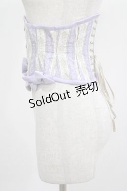 画像2: abilletage / chantegram stripeミニショートコルセット 3(M)/フルクローズ50-52cm ラベンダー H-25-08-01-029-GO-ZA-KB-ZH