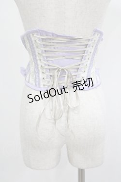 画像3: abilletage / chantegram stripeミニショートコルセット 3(M)/フルクローズ50-52cm ラベンダー H-25-08-01-029-GO-ZA-KB-ZH