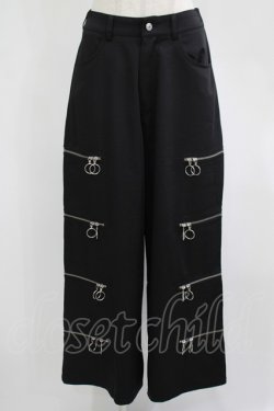 画像1: LISTEN FLAVOR / ZIPパンツ  ブラック H-25-08-01-035-PU-PA-KB-ZH
