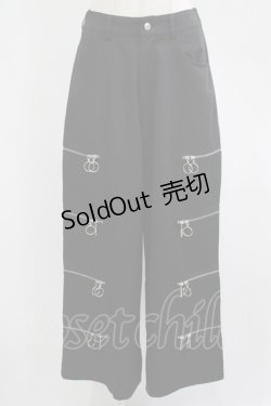 画像1: LISTEN FLAVOR / ZIPパンツ  ブラック H-25-08-01-035-PU-PA-KB-ZH