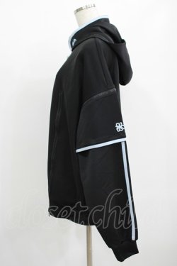 画像2: NieR Clothing / 5WAY SIDE LINE CHINA DESIGN PULLOVER F 黒×サックス H-25-08-01-038-PU-TO-KB-ZH