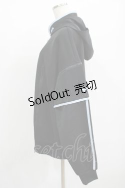 画像2: NieR Clothing / 5WAY SIDE LINE CHINA DESIGN PULLOVER F 黒×サックス H-25-08-01-038-PU-TO-KB-ZH