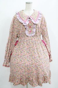MILK / Sweet Honey Dress  ピンクフラワー H-25-08-01-005-ML-OP-KB-ZH