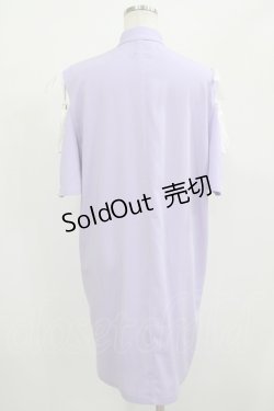 画像3: LISTEN FLAVOR / 火の玉刺繍オープンショルダーチャイナジップシャツワンピ  ライトパープル H-25-08-01-051-PU-OP-KB-ZH