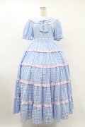 Lolime by mellfy memory / Bubble Gum ギンガムチェックワンピース M BLUE H-25-08-01-1043-0-OP-NS-ZH
