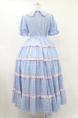 画像2: Lolime by mellfy memory / Bubble Gum ギンガムチェックワンピース M BLUE H-25-08-01-1043-0-OP-NS-ZH