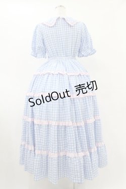 画像2: Lolime by mellfy memory / Bubble Gum ギンガムチェックワンピース M BLUE H-25-08-01-1043-0-OP-NS-ZH
