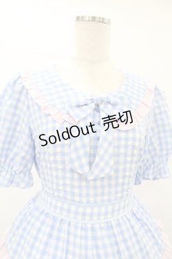 画像4: Lolime by mellfy memory / Bubble Gum ギンガムチェックワンピース M BLUE H-25-08-01-1043-0-OP-NS-ZH