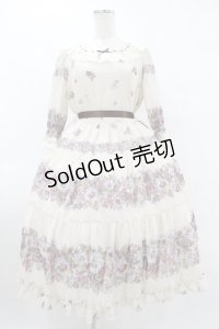 Innocent World / アンティークパンジーシフォンドレス M 生成り H-25-08-01-1044-IW-OP-NS-ZH