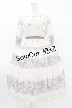 画像1: Innocent World / アンティークパンジーシフォンドレス M 生成り H-25-08-01-1044-IW-OP-NS-ZH