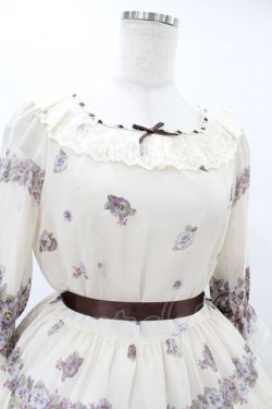 画像4: Innocent World / アンティークパンジーシフォンドレス M 生成り H-25-08-01-1044-IW-OP-NS-ZH