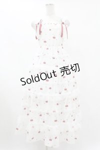 mellfy memory / Sweet cherry long ワンピース M WHITE H-25-08-01-1049-0-OP-NS-ZH