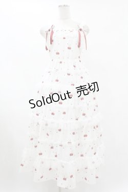 画像1: mellfy memory / Sweet cherry long ワンピース M WHITE H-25-08-01-1049-0-OP-NS-ZH