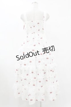 画像2: mellfy memory / Sweet cherry long ワンピース M WHITE H-25-08-01-1049-0-OP-NS-ZH