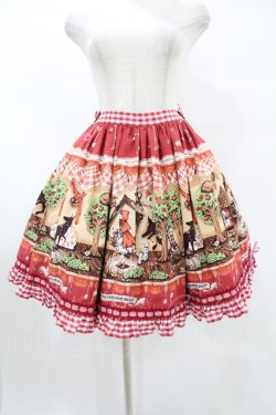 画像1: BABY,THE STARS SHINE BRIGHT / My little red riding hood柄ギンガムスカート Free エンジ H-25-08-01-1050-BA-SK-NS-ZH