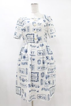 画像1: Fi.n.t / クロスステッチコラージュ柄ワンピース Free BLUE H-25-08-01-1053-CA-OP-NS-ZH