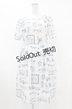 画像1: Fi.n.t / クロスステッチコラージュ柄ワンピース Free BLUE H-25-08-01-1053-CA-OP-NS-ZH
