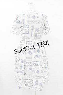 画像2: Fi.n.t / クロスステッチコラージュ柄ワンピース Free BLUE H-25-08-01-1053-CA-OP-NS-ZH